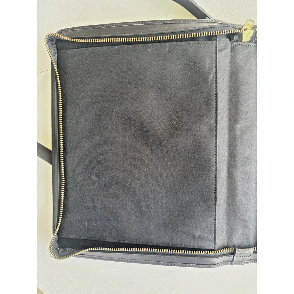 Vintage Georgetown Leather Design Satchel Briefcase Black Zipper